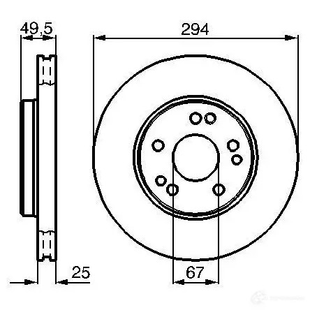 Тормозной диск BOSCH 0986478428 BD35 9 3VIYD 338910