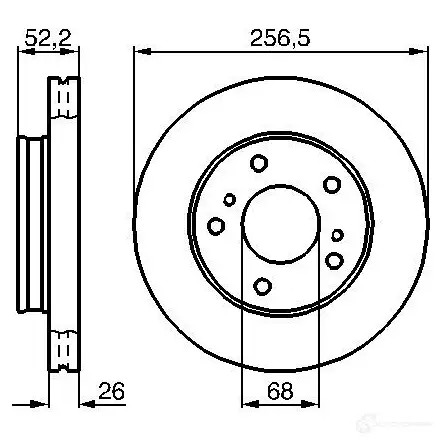 Тормозной диск BOSCH 338960 BD41 3 0986478485 EY1KJ1