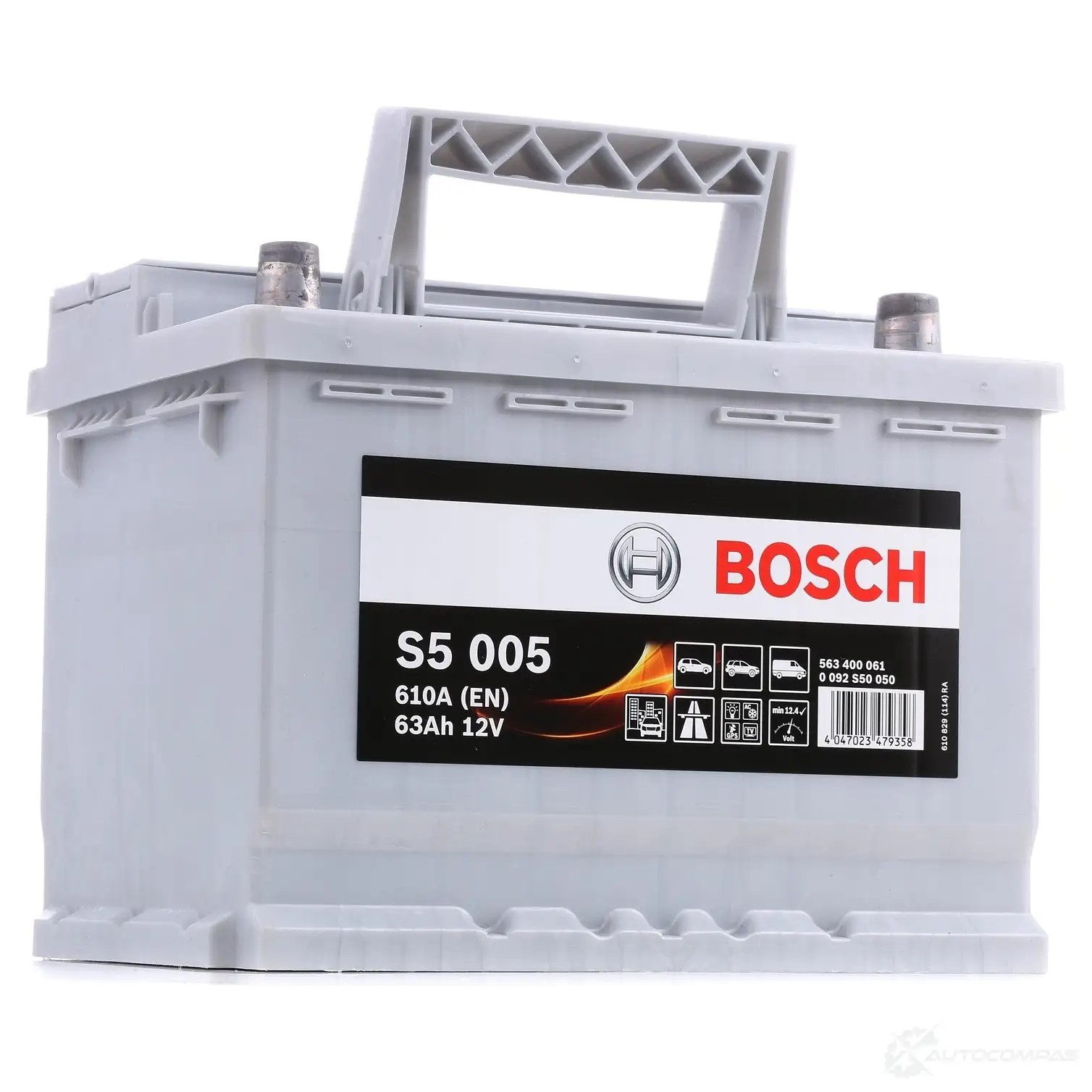 Аккумулятор 63 ач обратная 610 а 12 в Кальциевый [CA/CA] silver plus 242x175x190 BOSCH 304291 12V 63Ah 610A 0092S50050 563 400 061