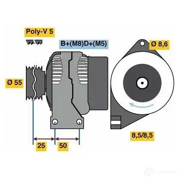 Генератор BOSCH 0986049540 BYLK4 4 954 333195