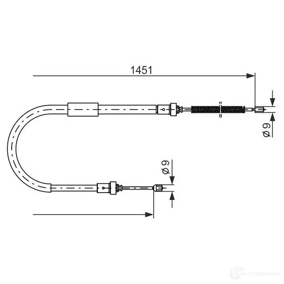 Трос ручника, стояночного тормоза BOSCH BC8 00 49DENZS 354051 1987477966