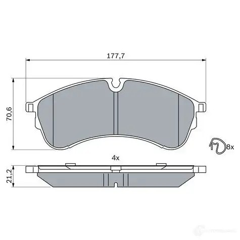 Тормозные колодки, комплект BOSCH 1438405690 GWOX V00 0986424930