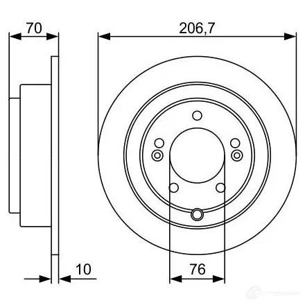 Тормозной диск BOSCH BD25 03 0986479v53 340687 IUSPTV