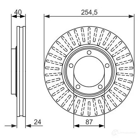 Тормозной диск BOSCH 0986479596 E1 90 R - 02C0349/0070 BD1439 339814