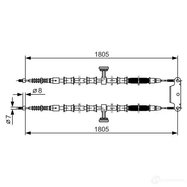 Трос ручника, стояночного тормоза BOSCH 353993 1987477907 5KQ28X B C687