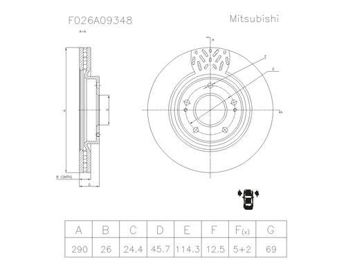 Тормозной диск Bosch C D1332 62290834 9HRXTWM F 026 A09 348