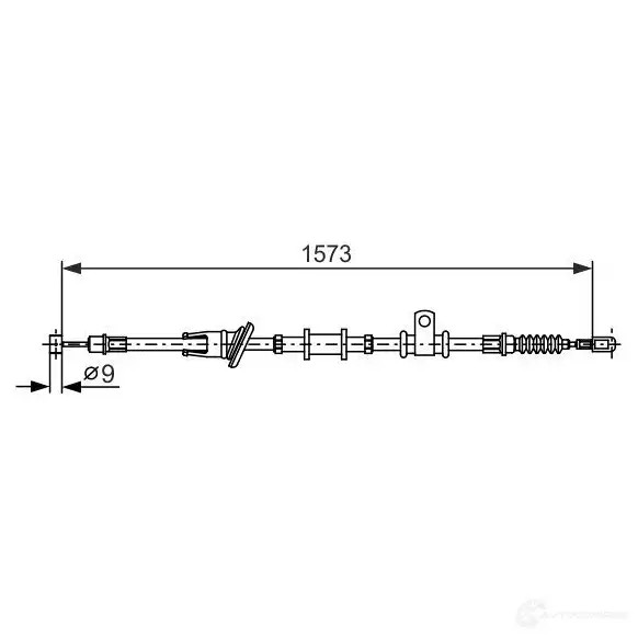 Трос ручника, стояночного тормоза BOSCH 355448 B3UXQ 1C 4047025071222 1987482399