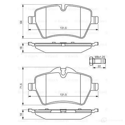 Тормозные колодки, комплект BOSCH 23984 BP1410 0986494489 342456