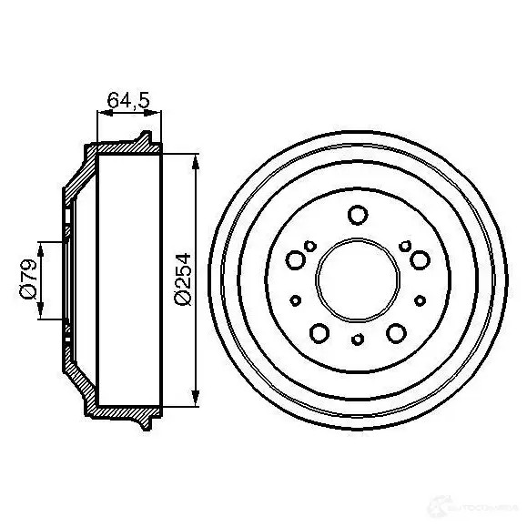 Тормозной барабан BOSCH 0986477098 338503 LTODKB DB17 3