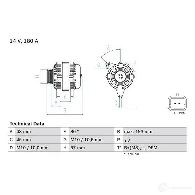 Генератор BOSCH 333363 QT7CKHR 8 133 0986081330