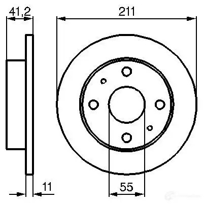 Тормозной диск BOSCH 0986479119 WU31UN 339402 BD96 0