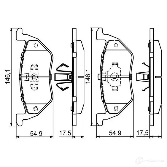 Тормозные колодки, комплект BOSCH 342557 0986494683 BP1678 24670