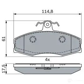Тормозные колодки, комплект BOSCH 1437243633 0986494924 UI9B 6