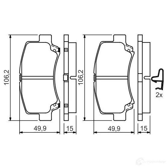 Тормозные колодки, комплект BOSCH BP349 0986424626 23 662 336323