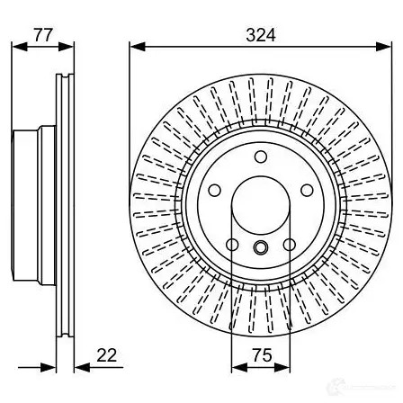 Тормозной диск BOSCH 0ZXH7 BD141 2 339791 0986479569