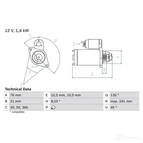 Стартер BOSCH 1 484 3LOTU 0986014840 331151