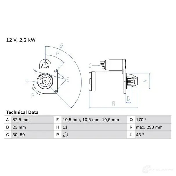 Стартер BOSCH 331185 154 2 0986015420 HITQZRU