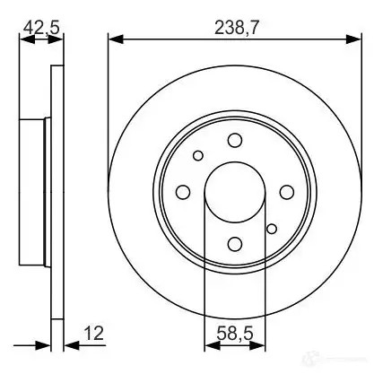 Тормозной диск BOSCH BD1864 340370 E1 90R-02C0355/0112 0986479r61