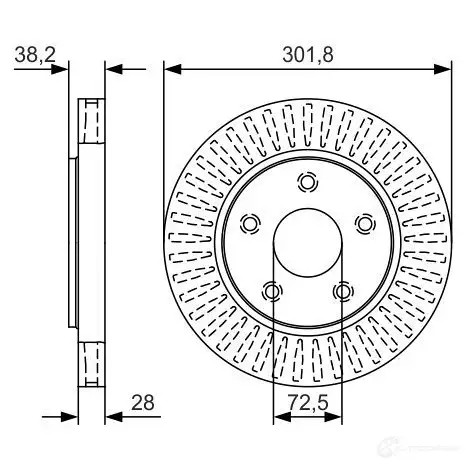 Тормозной диск BOSCH 0986479u45 BD2231 340605 E1 90R-02C0411/0871