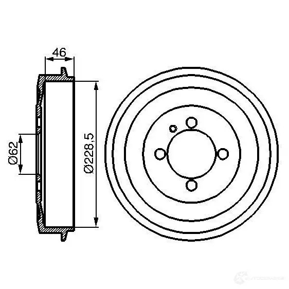 Тормозной барабан BOSCH 338467 0986477039 DB1 14 E769CM