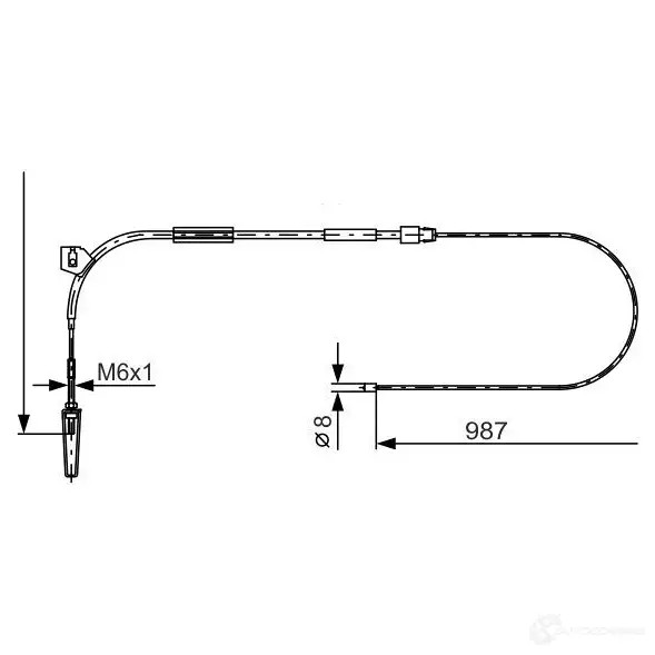 Трос ручника, стояночного тормоза BOSCH 354047 B C796 1987477962 CRB1Z
