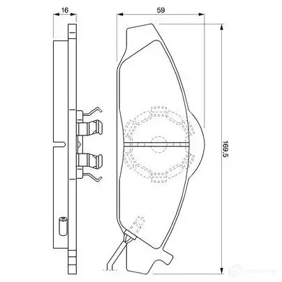 Тормозные колодки, комплект BOSCH 0986424551 90R-011096/772 23 230 336278