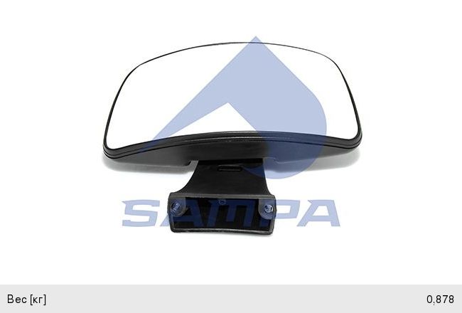 Зеркало боковое MERCEDES Actros MP3 бордюрное правое (303х163мм) SAMPA