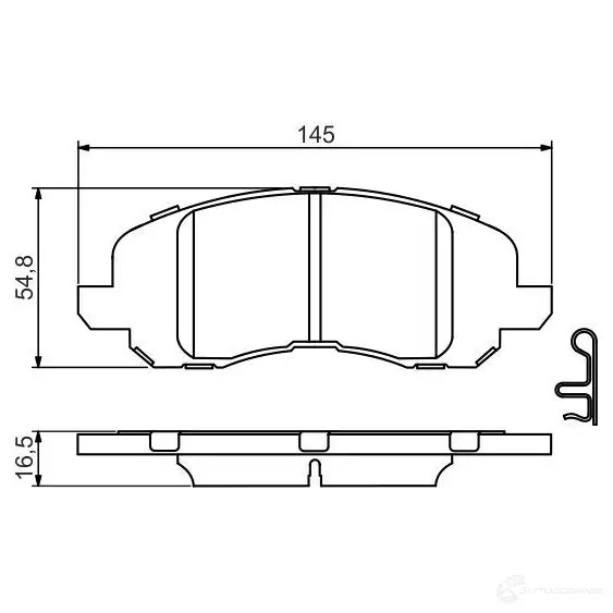 Тормозные колодки, комплект BOSCH 0986494575 BP1496 342538 24583