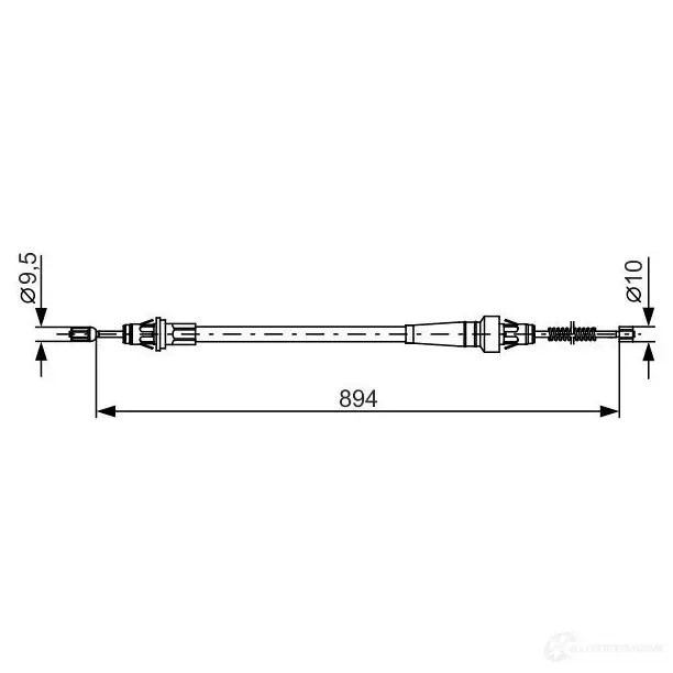 Трос ручника, стояночного тормоза BOSCH T3JPJA BC1 249 1987482365 355415