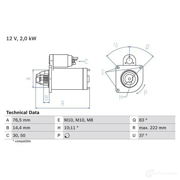 Стартер BOSCH 2 353 IJAEN3 0986023530 331747
