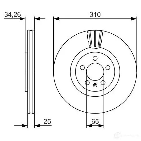 Тормозной диск BOSCH 0986479642 1424862706 BD1 675 S0DX2