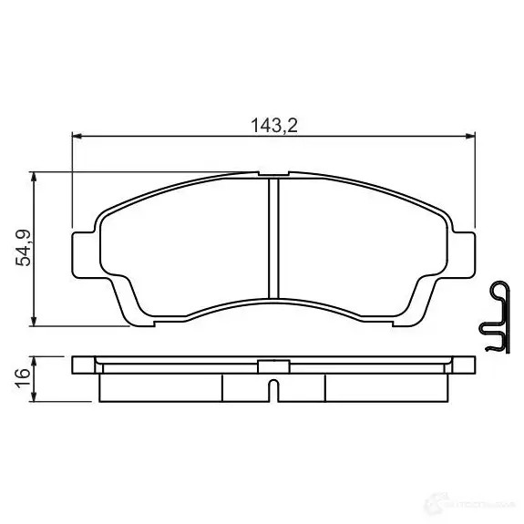 Тормозные колодки, комплект BOSCH BP1422 0986494503 342469 23678