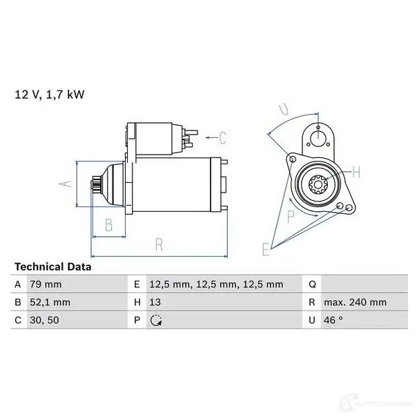 Стартер BOSCH KOD12P 331866 25 22 0986025220
