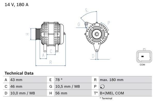 Генератор Bosch 8 251 91FCHHH 0 986 082 510 333440