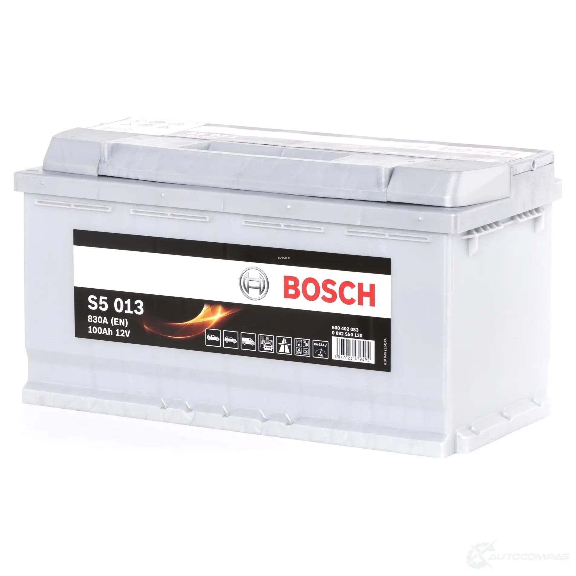 Аккумулятор 100 ач обратная 830 а 12 в Кальциевый [CA/CA] silver plus 353x175x190 BOSCH 0092S50130 600 402 083 304303 12V 100AH 830A