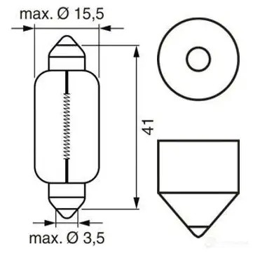 Лампа SV8.5-8 15 Вт 24 В BOSCH 350436 1987302540 CQ30 XR