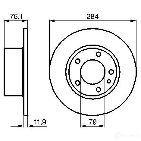 Тормозной диск BOSCH BD 40 ESARE2 338707 0986478037