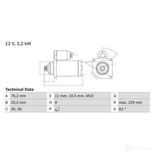Стартер BOSCH 24 05 65OLV 0986024050 331797