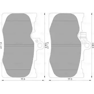 Тормозные колодки, дисковые, комплект Bosch 0 986 AB2 297 BP2297 822 4-D1118 1193488502