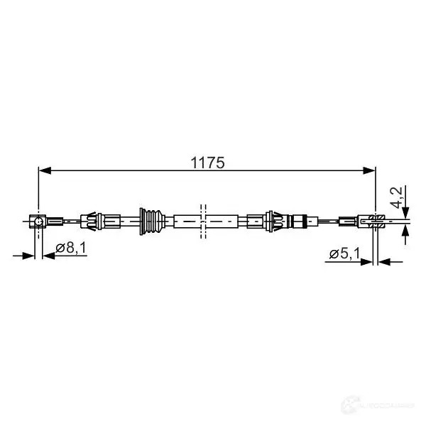 Трос ручника, стояночного тормоза BOSCH 355082 V2EMGP3 BC90 6 1987482012