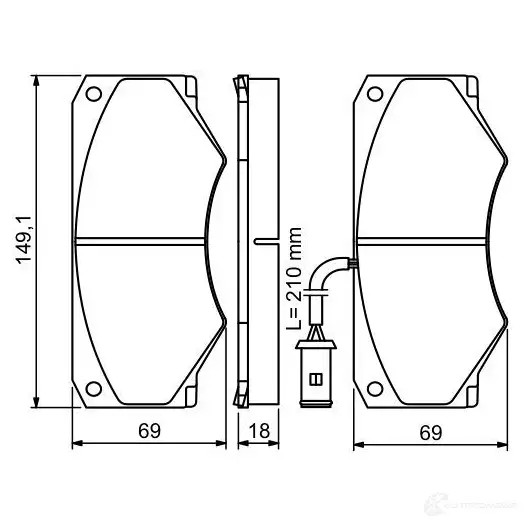 Тормозные колодки, комплект BOSCH 0986494301 29040 342288 BP1230