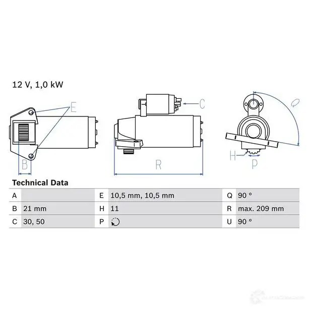 Стартер BOSCH H2B9Z 0986023610 23 61 331755
