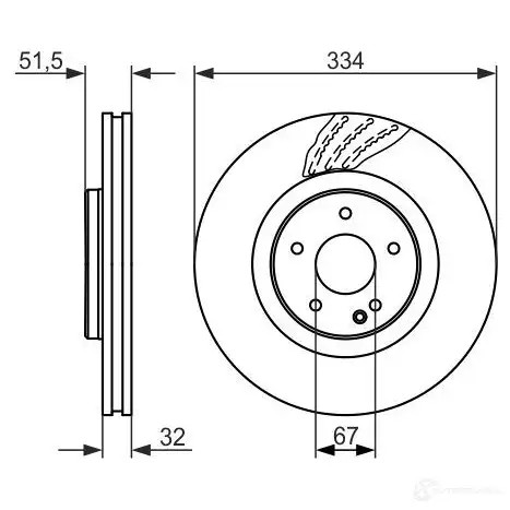 Тормозной диск BOSCH 339864 BD149 4 ULQIBGF 0986479650