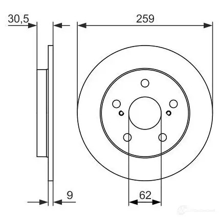 Тормозной диск BOSCH 339971 E1 90 R - 02C0100/0320 0986479765 BD1595