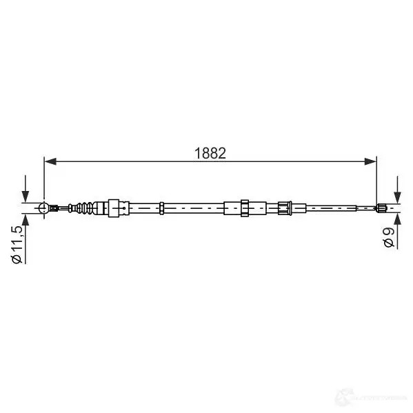 Трос ручника, стояночного тормоза BOSCH 1987482193 355263 1H5QV79 BC108 7