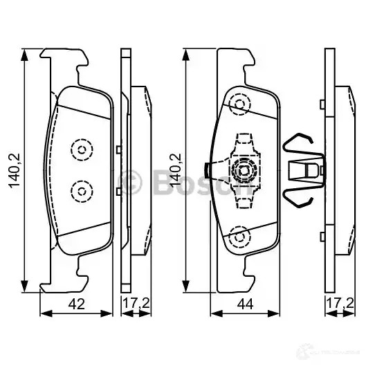 Тормозные колодки, комплект BOSCH BP1623 25703 0986495334 342826