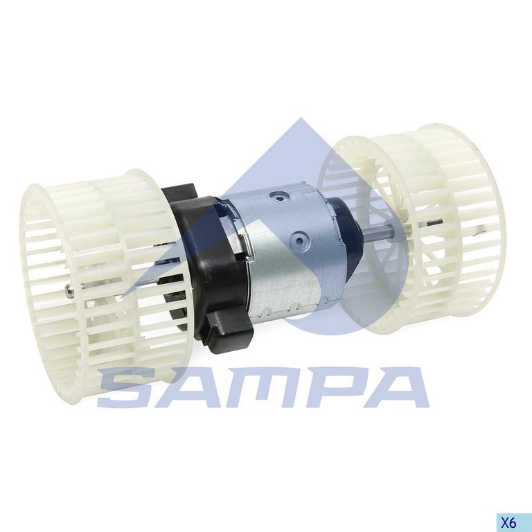 Мотор отопителя КАМАЗ-5490 MERCEDES Actros MP2, MP3 (03-) с крыльчаткой SAMPA