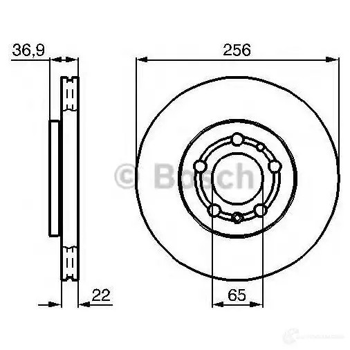 Тормозной диск BOSCH BD885 339284 0986478988 E1 90 R -02C0381/0243
