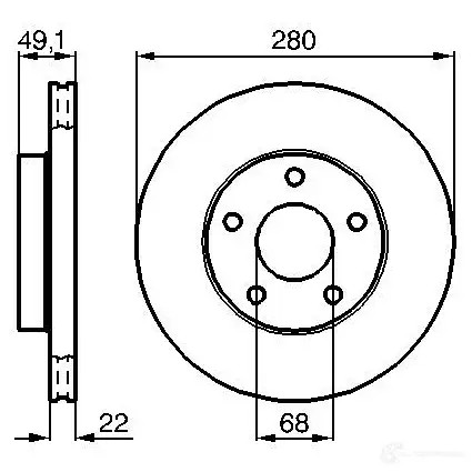 Тормозной диск BOSCH BD73 3 0986478833 VON985 339202