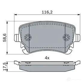 Тормозные колодки, комплект BOSCH 0986424056 S PNVSD 1437243510